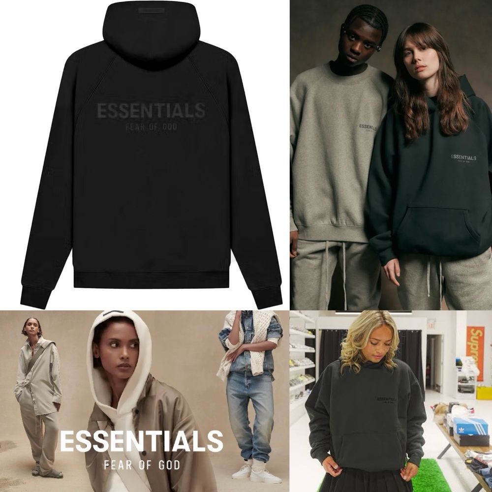 Essentials Fear of God Black Hoodie Stretch Limo Size S M and XXL